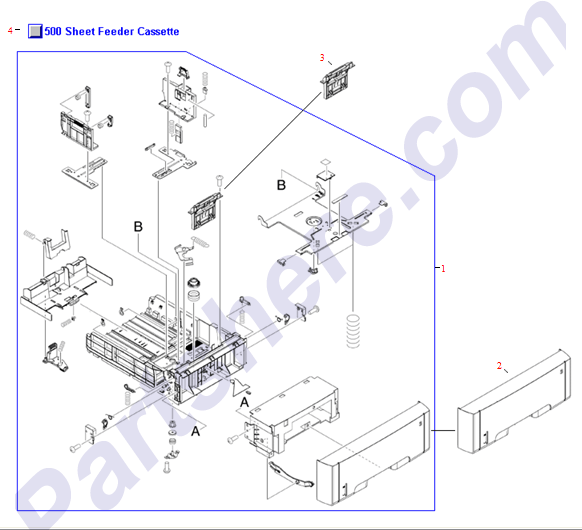 HP parts picture diagram for Q5985-67901, RM1-2732-030CN, RC1-6945-000CN, Q5985A, RM1-2732-000CN, RM1-2735-000CN, RM1-2735-020CN